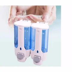 Hộp Đựng Nước Rửa Tay và Dầu Gội Treo Tường Cao Cấp 2 Bình - Tiện Lợi Cho Phòng Tắm - Kèm Sáp Khử Mùi Hương Lan 150g