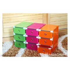 Bộ 10 Hộp Đựng Giày Trong Suốt Viền Kim Loại - Tiện Lợi, Gọn Nhẹ, Bảo Quản Giày Sạch Sẽ, Combo Màu Ngẫu Nhiên