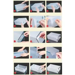 Bộ 4 Hộp Đựng Giày Có Ngăn Kéo Viền Kim Loại Đen TI750 - Bảo Quản Giày Thông Minh, Ngăn Nắp và Tiện Ích