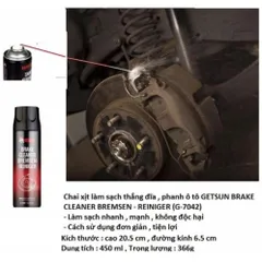 Chai Xịt Làm Sạch Cụm Thắng Ô Tô GETSUN BRAKE CLEANER TI846 - Dung Dịch Vệ Sinh Phanh Đĩa, 450ml, Tiện Dụng, Hiệu Quả