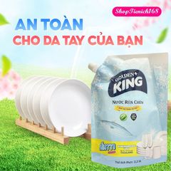 Nước Rửa Chén Khử Mùi Hải Sản Golden King 2.2L - Tinh Dầu Quế Cho Bát Đĩa Sáng Bóng, Loại Bỏ Dầu Mỡ Hiệu Quả