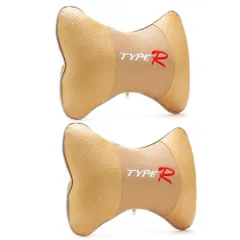Bộ 2 Gối Đầu Ghế Ô Tô Type R Bọc Nỉ Tiện Ích 168 TI23 - Giúp Giảm Mệt Mỏi Khi Đi Xa, Màu Nâu Vàng Thời Trang