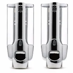 Hộp Xà Bông Nhấn Hai Bình Treo Tường TI88 Trắng - Đồ Gia Dụng Sang Trọng Cho Phòng Tắm, Tiện Lợi và Ngăn Nắp