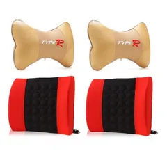 Bộ 2 Đệm Dựa Lưng Massage Điện và Gối Đầu Xe Bọc Nỉ Tiện Ích Tienich168 TI204 - Giảm Mệt Mỏi Khi Lái Xe