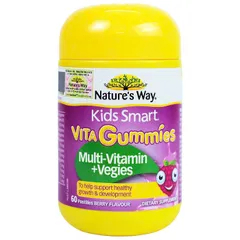 Viên Nhai Nature's Way Kids Smart Vita Gummies Multi-Vitamin Hương Vị Quả Mọng - Bổ Sung Vitamin Tăng Cường Sức Khỏe Cho Trẻ Em (60 Viên)