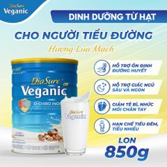 Sữa Hạt Diasure Veganic 850g - Thức Uống Dinh Dưỡng Cho Người Tiểu Đường, Hỗ Trợ Ổn Định Đường Huyết Từ 8 Loại Hạt Tự Nhiên