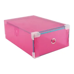 Bộ 5 Hộp Đựng Giày Ngăn Kéo Viền Kim Loại - Thiết Kế Hiện Đại, Nhựa Trong Suốt, Sắp Xếp Giày Gọn Gàng, Tiện Lợi