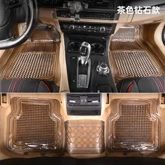 Thảm Lót Sàn Xe Hơi PVC Trong Suốt - Dành Cho Xe 4-5 Chỗ, Phong Cách Thời Trang, Dễ Vệ Sinh, Họa Tiết Kẻ Sọc