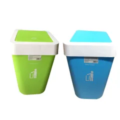 Thùng Rác Nhựa Gia Đình Cao Cấp Nắp Bập Bênh Tiện Lợi - Thiết Kế Ngẫu Nhiên Cho Bếp và Văn Phòng, Kích Thước 23x23x34cm