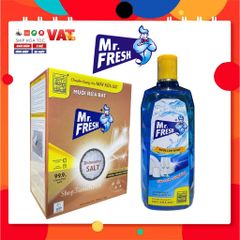 Combo Rửa Bát Mr. Fresh - Muối 1000g, Nước Làm Bóng Chén Đĩa Hương Chanh 500ml, Nước Vệ Sinh Máy Rửa Bát 250ml