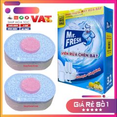 Combo Rửa Bát Mr. Fresh - Muối 1000g, Nước Làm Bóng Chén Đĩa Hương Chanh 500ml, Nước Vệ Sinh Máy Rửa Bát 250ml