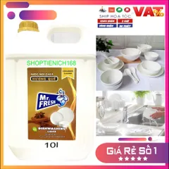 Nước Rửa Bát Siêu Đậm Đặc An Toàn Mr Fresh 10L - Hương Quế, Cam, Không Mùi - Dễ Dàng Đánh Bay Vết Bẩn, Thân Thiện Với Da Tay
