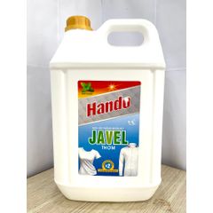 Nước Tẩy Trắng Quần Áo Javel Hando 10L - Tẩy Bẩn, Khử Khuẩn Cho Quần Áo Trắng, Đậm Đặc Dùng Cho Tiệm Giặt Công Nghiệp