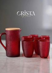 Bình Thủy Tinh Crista 1L - Vân Lưới Dập Nổi Sang Trọng, Màu Sắc Nổi Bật, Quà Tặng Cao Cấp Cho Tiệc Tùng