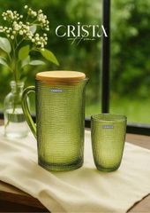 Bình Thủy Tinh Crista 1L - Vân Lưới Dập Nổi Sang Trọng, Màu Sắc Nổi Bật, Quà Tặng Cao Cấp Cho Tiệc Tùng