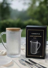 Bình Thủy Tinh Crista 1L - Vân Lưới Dập Nổi Sang Trọng, Màu Sắc Nổi Bật, Quà Tặng Cao Cấp Cho Tiệc Tùng