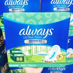 Băng Vệ Sinh Siêu Mỏng Cánh Always Ultra Thin Advanced Long Super - 88 Miếng Thoải Mái, Khô Ráo, An Toàn Cho Phái Nữ