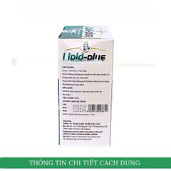 Viên uống giảm mỡ máu Lipid Plus - Hỗ trợ giảm cholesterol, ngăn ngừa xơ vữa động mạch, bảo vệ sức khỏe tim mạch - Chai 30 viên