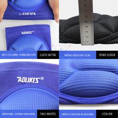Bó Gối Thể Thao AOLIKES A0217 - Băng Đệm Bảo Vệ Gối Đen/Xanh Cho Bóng Đá, Tập Võ, Chạy Bộ - Phụ Kiện Thể Thao Chất Lượng Cao