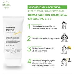 Kem Chống Nắng Newland Derma Face SPF 50+ PA++++ - Bảo Vệ Da Mặt Tối Ưu, Dưỡng Ẩm Nhẹ Nhàng, Nâng Tone Tự Nhiên