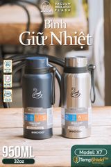Bình Giữ Nhiệt 2GOOD Wide Mouth X7 950ml - Thép Không Gỉ Cao Cấp, Giữ Nóng Lạnh Tối Ưu, Thiết Kế Sang Trọng, Dễ Vệ Sinh