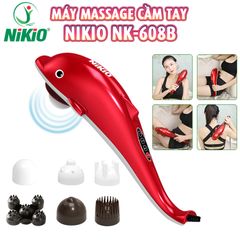Máy Massage Cầm Tay Cá Heo Nikio NK-608B - Thiết Bị Massage Đa Chức Năng 6 Đầu, 3 Kiểu Rung, Giảm Đau Hiệu Quả, Phù Hợp Mọi Đối Tượng