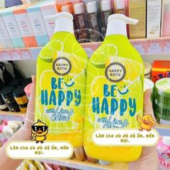 Sữa Tắm Happy Bath Be Happy Hương Chanh & Cam 900ml - Tắm Gội Thư Giãn, Dưỡng Ẩm Cho Làn Da Mềm Mại, Tươi Mát