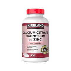 Bổ xương khớp Kirkland Calcium Citrate Magnesium Zinc D3 500 viên