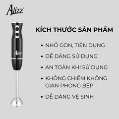 Máy Xay Sinh Tố Cầm Tay 300W Thân Đen ALIZZ AL-8009 - Hiệu Suất Cao, Lưỡi Dao Thép Không Gỉ, Tiện Lợi Cho Mọi Gia Đình