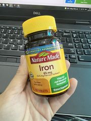 Viên Uống Bổ Sung Sắt Nature Made Iron 65Mg 180 Viên - Tăng Cường Năng Lượng và Hệ Miễn Dịch vượt trội từ Mỹ