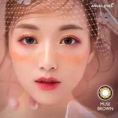Kính áp tròng Muse màu xám/nâu hiệu Angel Eyes - Đường kính 14.5mm - Không độ