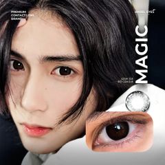 Lens giãn tròng màu đen tự nhiên Angel Eyes Magic Black 0-6, đường kính 14.5mm, mắt to tròn tự nhiên, quà tặng tiện ích kèm theo