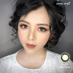 Lens nâu tự nhiên Ruby thương hiệu Angel Eyes chất liệu Silicone Hydrogel đường kính 14.2mm