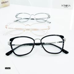 Gọng Kính Cận N’ROSA Angel Eyes - Kính Mắt Mèo Thanh Lịch, Thiết Kế Sang Trọng, Phong Cách Thời Thượng, Đen/Hồng/Vàng Bạc