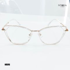 Gọng Kính Cận N’ROSA Angel Eyes - Kính Mắt Mèo Thanh Lịch, Thiết Kế Sang Trọng, Phong Cách Thời Thượng, Đen/Hồng/Vàng Bạc