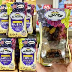Nho Khô Sunview Rainsins 454G - Snack Bổ Dưỡng Từ Mỹ, Hương Vị Ngọt Tự Nhiên, Lý Tưởng Cho Ăn Vặt Và Chế Biến Thực Phẩm
