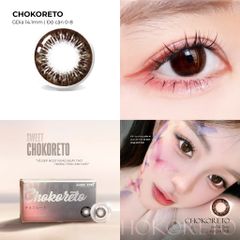 Kính giãn tròng màu nâu Chokoreto Angel Eyes 0.00 - 8.00 độ, lens to 14.5mm, tự nhiên, mềm mại, dành cho cô nàng yêu thích vẻ đẹp tinh tế.