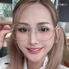 Gọng Kính Cận N’ROSA - Form Tròn Vintage Nhẹ Nhàng, Nhựa TR90 Trong Suốt Phối Kim Loại Sang Trọng - Phụ Kiện Thời Trang Chính Hãng