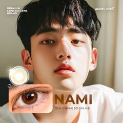 Kính áp tròng nâu mật ong Angel Eyes Nami 0-8 độ - Màu nâu tây tự nhiên đường kính 12.8mm, lý tưởng cho mắt nhỏ