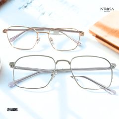 Gọng Kính Cận N’ROSA Unisex Đa Dạng Form (Vuông, Tròn, Chữ Nhật) - Kính Mắt Thời Trang Nhựa Kim Loại Cho Tất Cả Các Phong Cách