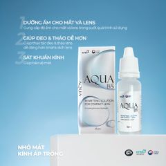 Nước Nhỏ Mắt Lens Aqua B5 15ml Cao Cấp - Dưỡng Ẩm Cho Mắt Nhạy Cảm - Angel Eyes, Giảm Khô Mắt, Bảo Vệ Kính Áp Tròng