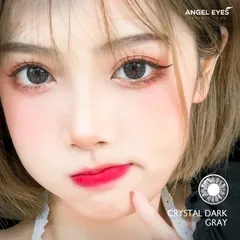 Kính giãn tròng xám đậm pha lê Crystal Dark Gray hiệu Angel Eyes - Đường kính 14.5 - Không độ