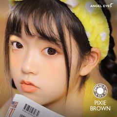 Kính áp tròng màu nâu Pixie thương hiệu Angel Eyes - Đường kính 14.5 - Không độ