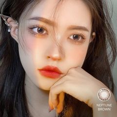 Kính áp tròng màu nâu không cận Angel Eyes Neptune Brown đường kính 14.2 chất liệu Silicone Hydrogel