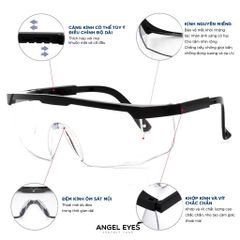 Kính bảo hộ Angel Eyes chống bụi và giọt bắn - An toàn, thoải mái, phù hợp cho mọi đối tượng sử dụng kính áp tròng