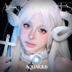 Kính áp tròng màu xanh Aquarius N'Rosa - Lens cận 0-8, viền 14.5mm, thoải mái, tự nhiên cho đôi mắt huyền bí và quyến rũ.