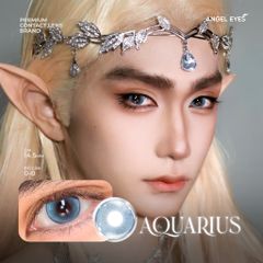 Kính áp tròng màu xanh Aquarius N'Rosa - Lens cận 0-8, viền 14.5mm, thoải mái, tự nhiên cho đôi mắt huyền bí và quyến rũ.