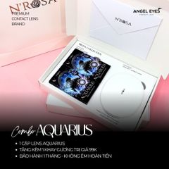 Kính áp tròng màu xanh Aquarius N'Rosa - Lens cận 0-8, viền 14.5mm, thoải mái, tự nhiên cho đôi mắt huyền bí và quyến rũ.