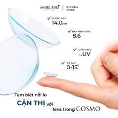 Kính Áp Tròng Cận Thị Angel Eyes Cosmo Trong Suốt Độ 0-15, Lens Cận Cao Cấp - Tự Tin Nhìn Thế Giới Rõ Ràng