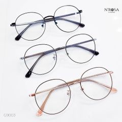 Gọng Kính N'Rosa Tròn Kim Loại Nhẹ Mặt Hàn Quốc - Phong Cách Thời Trang Nam Nữ - G9003/G9007/G9008/G9016, Hỗ Trợ Lắp Tròng Cận/Loạn